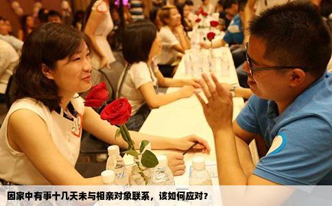 因家中有事十几天未与相亲对象联系，该如何应对？